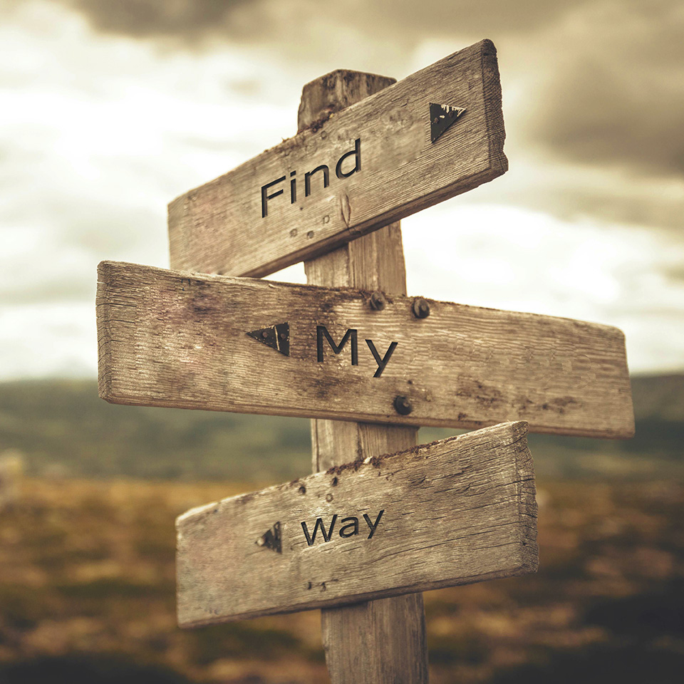 "Find My Way Sign" - Contact Deborah Kourgelis, LCSW to schedule a therapy session online in NY or NJ