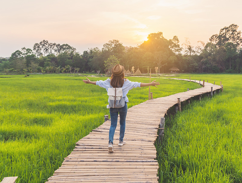 Woman on a path towards acceptance after grief and loss counseling in NJ and NY